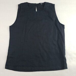 Quince 100% Linen Sleeveless Tank Top Womens Small Black Lagenlook Europe Shirt